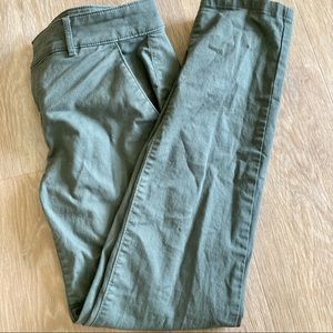Olive green Loft chinos size 0